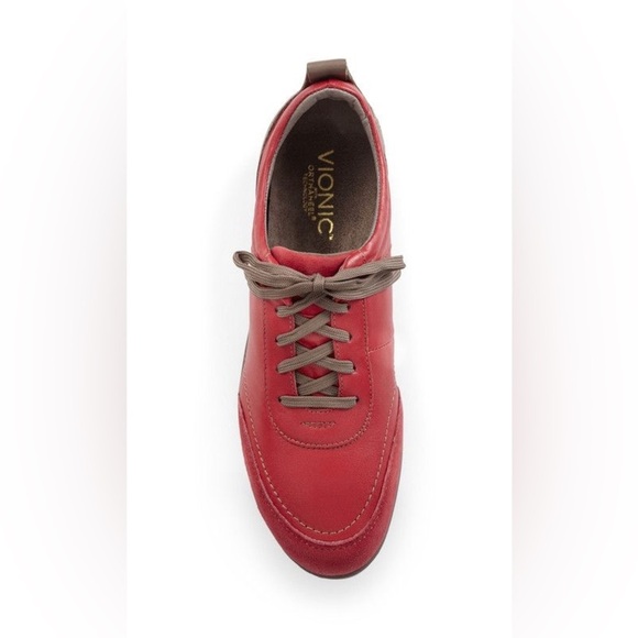 Vionic Willa Leather Sneakers in Red - Picture 2 of 8